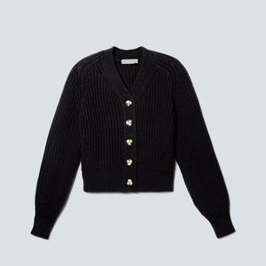 Everlane the Texture Cotton Cardigan Black Small sold out $138